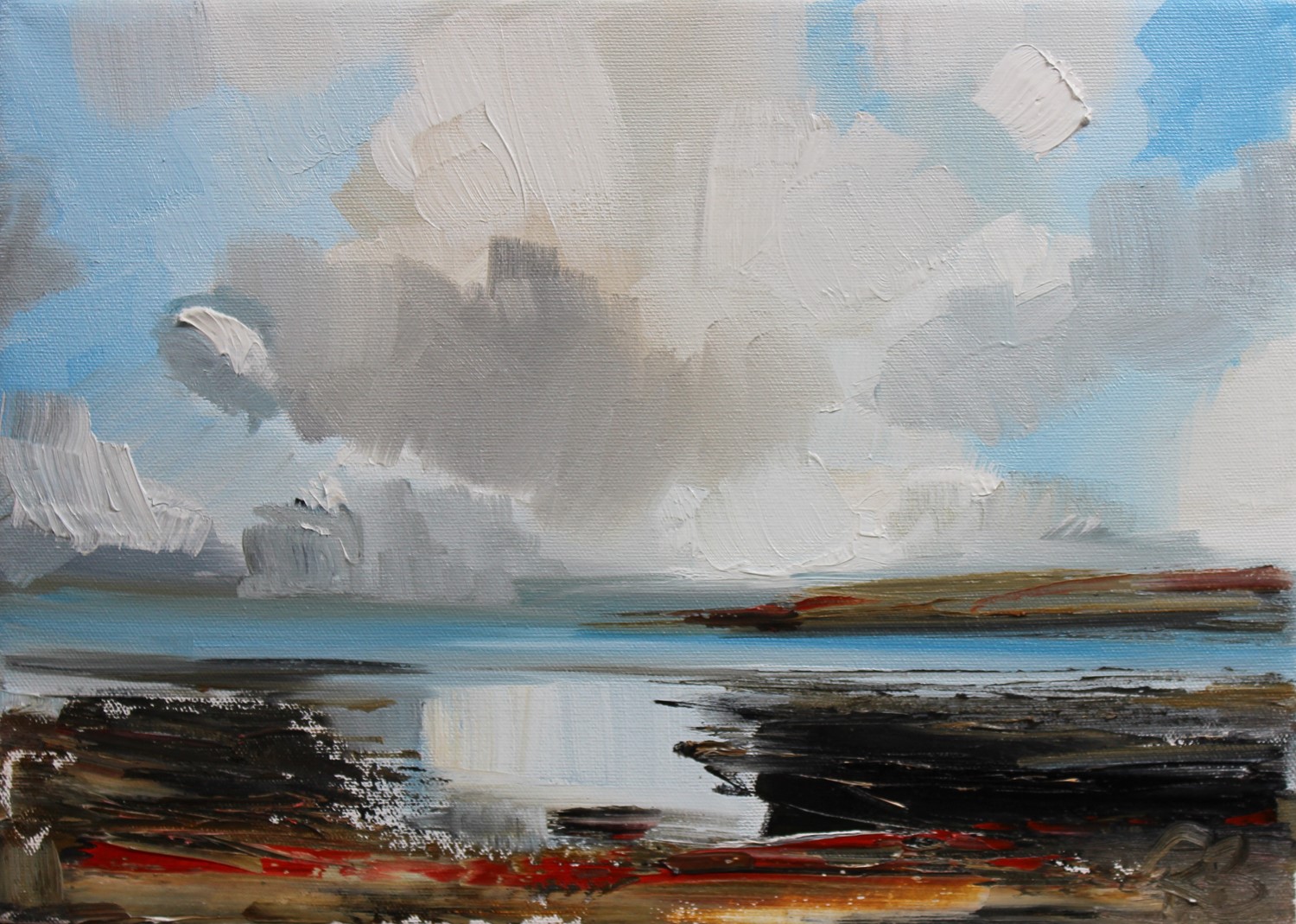 'Fleeting clouds and shore reflections' by artist Rosanne Barr